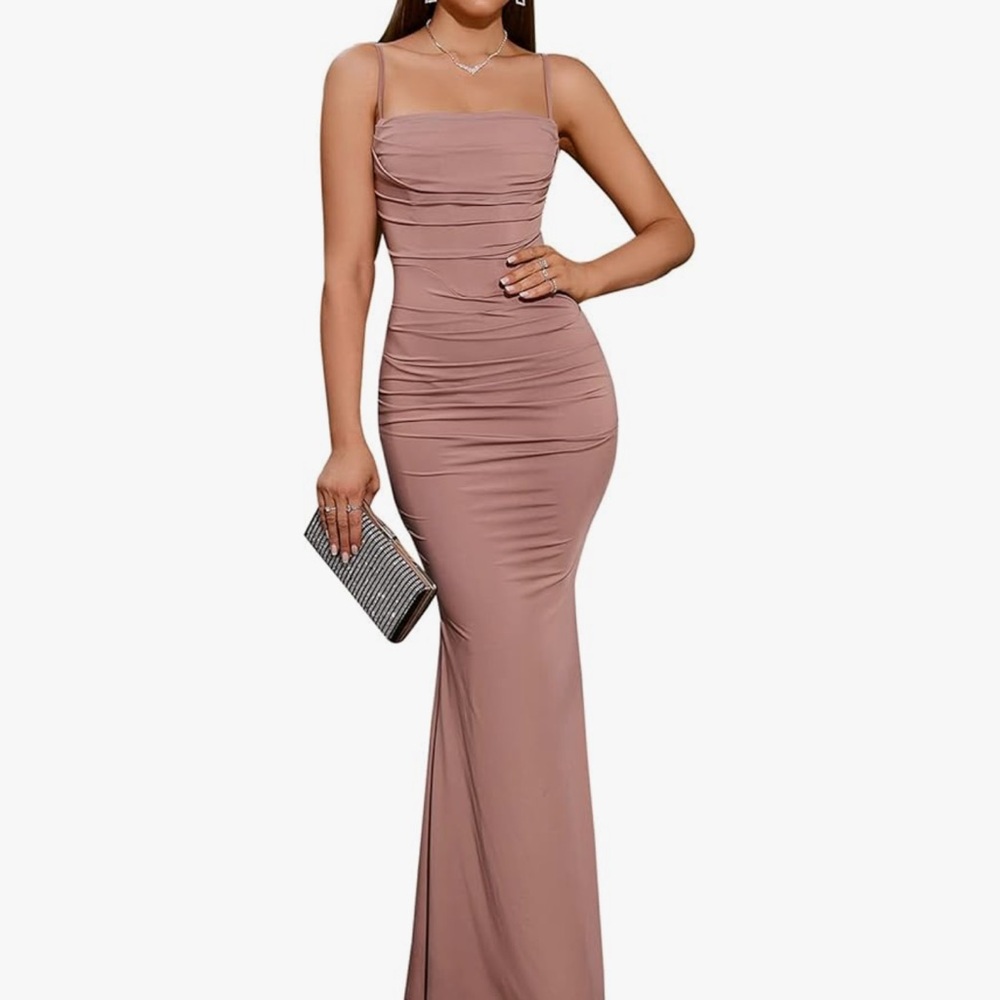 Mauve woman’s sleeveless bodycon corset maxi dress